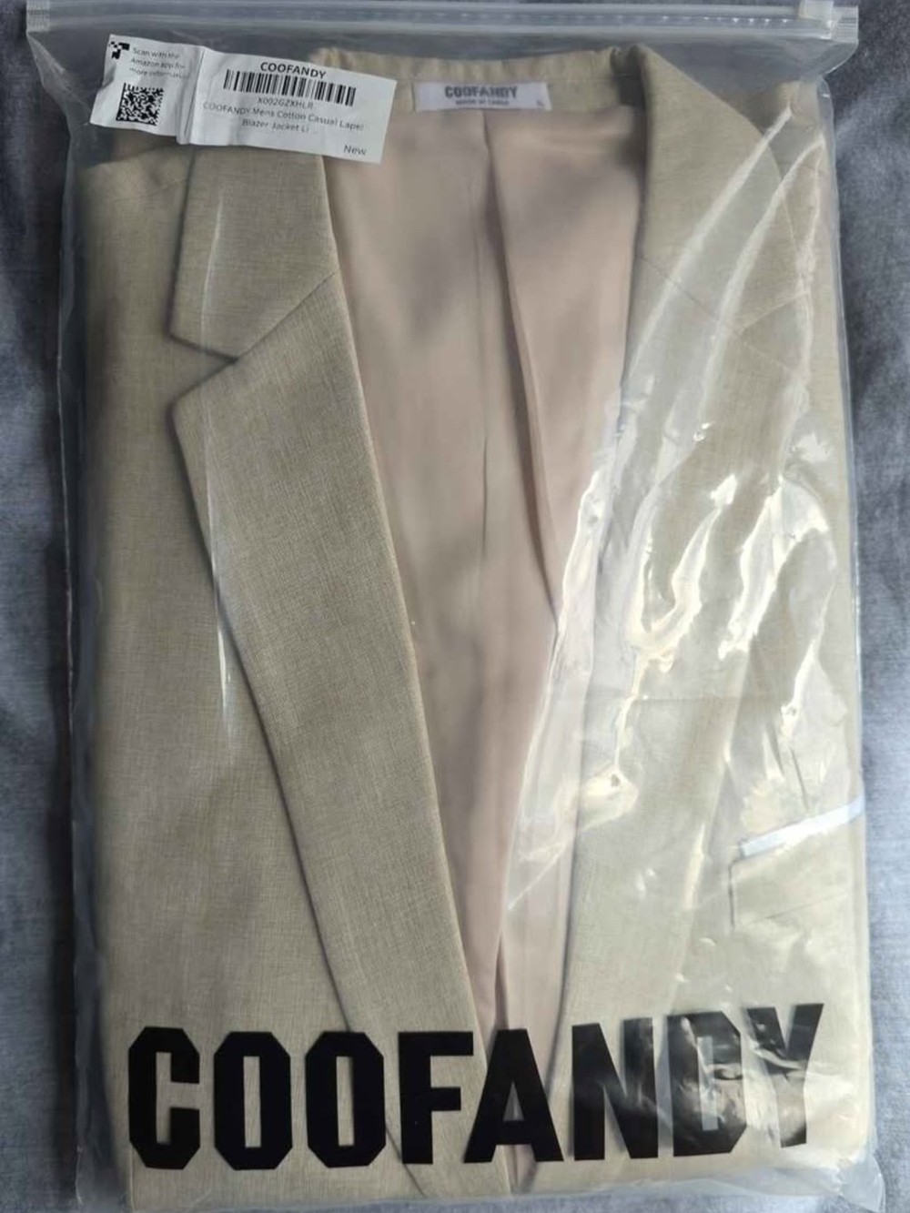 Men's Beige Blazer - Single-Breasted Suit Jacket